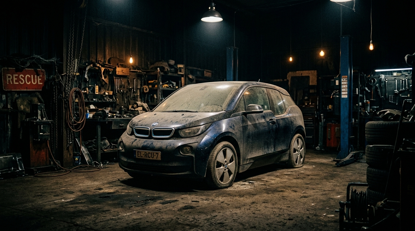 BMW i3 in einer Reparaturwerkstatt
