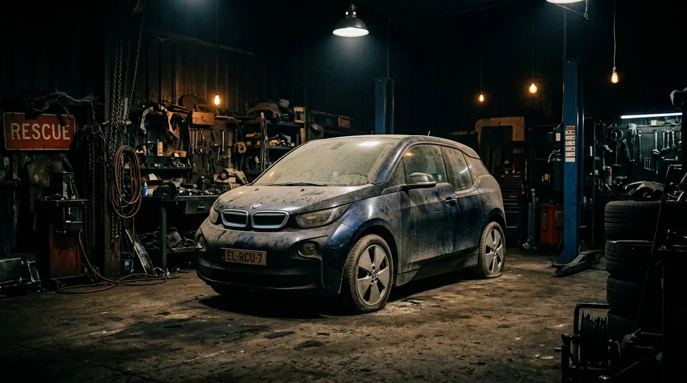 BMW i3 in einer Reparaturwerkstatt